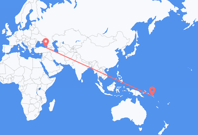 Flyrejser fra Honiara til Trabzon