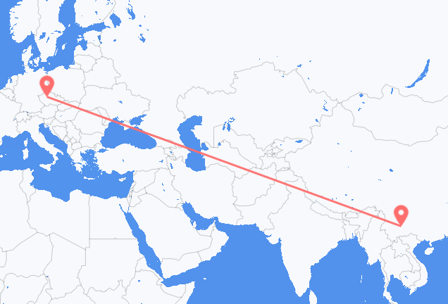 Vuelos de Kunming a Praga