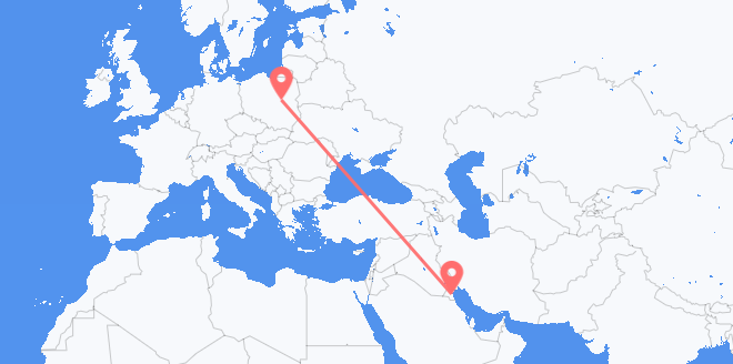 Vuelos de Kuwait a Polonia