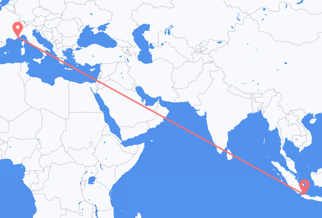 Flüge von Jakarta, nach Nizza