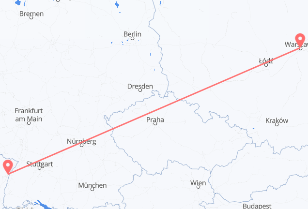 Vluchten van Warschau naar Straatsburg