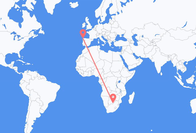 Vluchten van Gaborone naar La Coruna