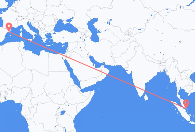 Vluchten van Singapore naar Barcelona