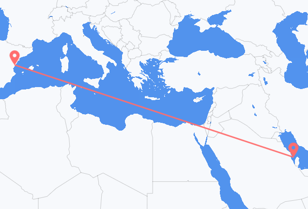 Voli da Isola del Bahrain a Castellón de la Plana