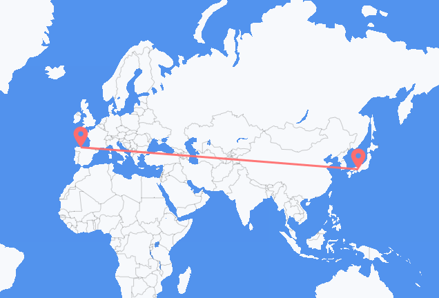 Vluchten van Osaka naar Santiago del Monte