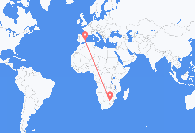 Vluchten van Johannesburg naar Alicante