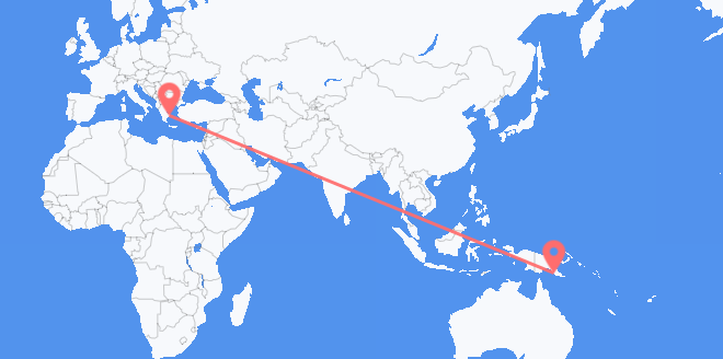 Vols de Papouasie-Nouvelle-Guinée pour la Grèce