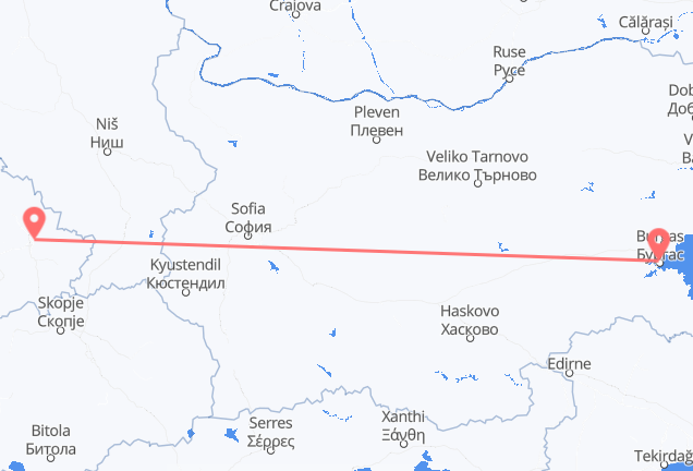 Vols de Pristina pour Bourgas