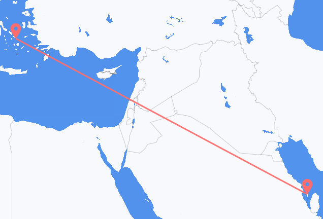 Vluchten van Bahrain Island naar Mykonos