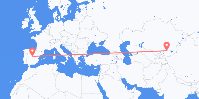 เที่ยวบินจาก คีร์กีซสถานไปยัง สเปน
