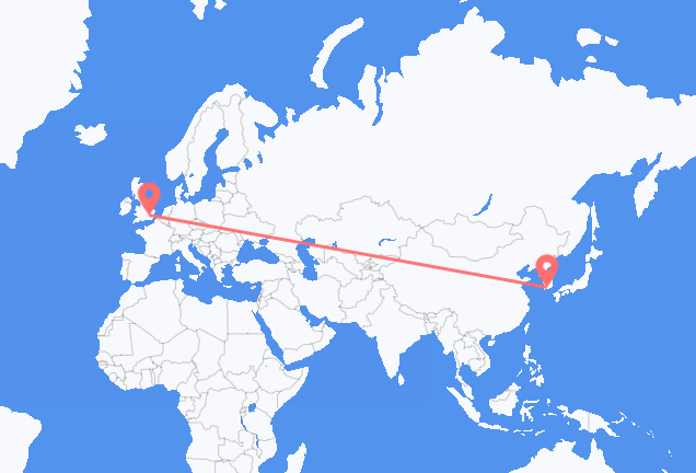 Voli da Yeosu, Corea del Sud per Londra, Inghilterra