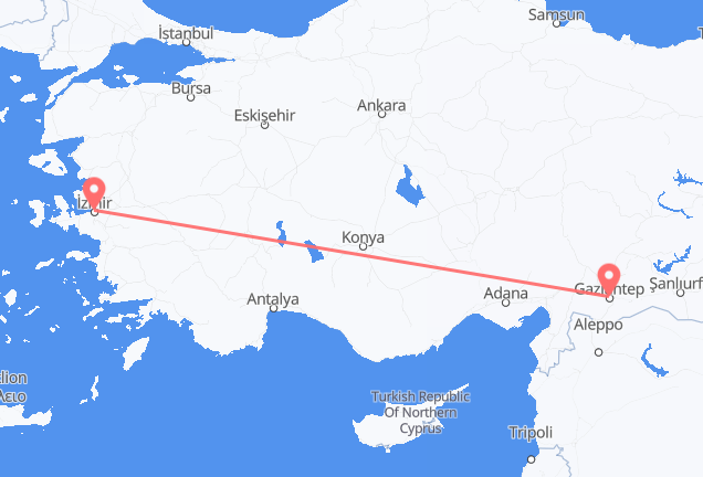 Flyg från Izmir till Gaziantep