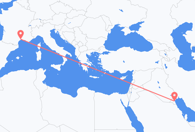 Lennot Kuwait Citystä Montpellieriin
