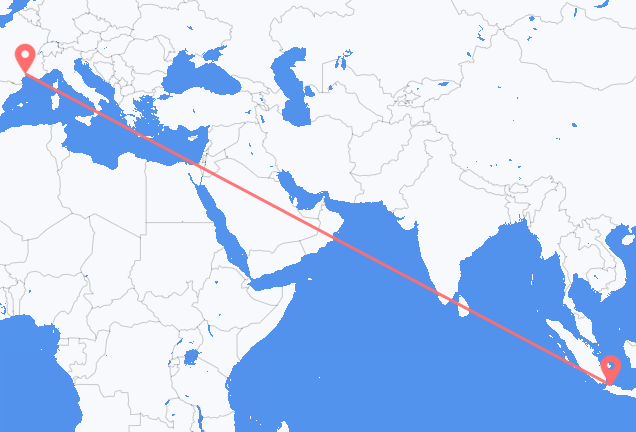 Flüge von Jakarta, nach Montpellier