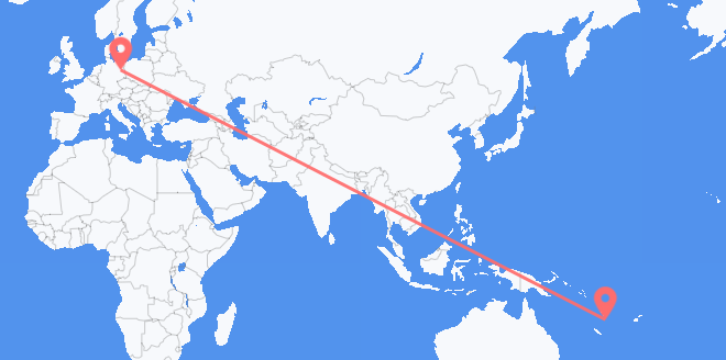 Flyg från Vanuatu till Tyskland