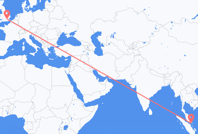 Vluchten van Singapore naar Londen