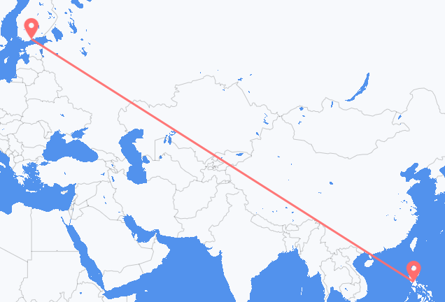 Flyreiser fra Manila, til Helsingfors