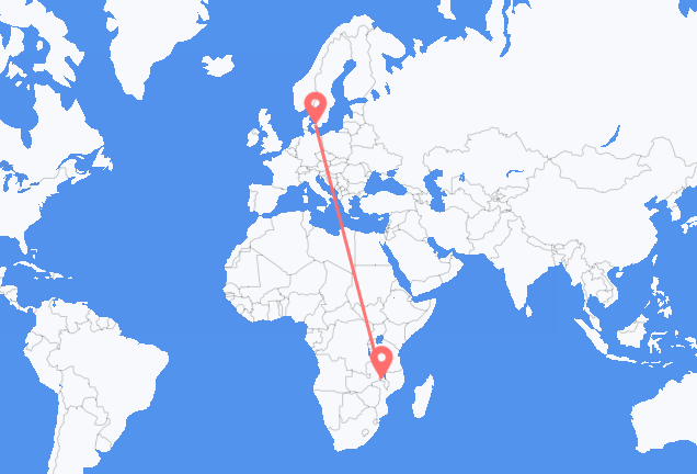 Flyreiser fra Lilongwe, til København