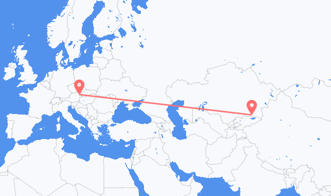 Flyreiser fra Almaty, til Vienna