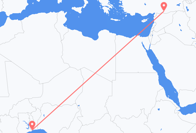 Flyrejser fra Lomé til Sanliurfa