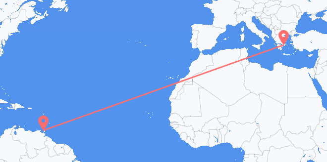 Flyrejser fra Trinidad og Tobago til Grækenland