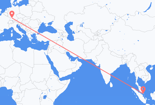 Vluchten van Singapore naar Stuttgart