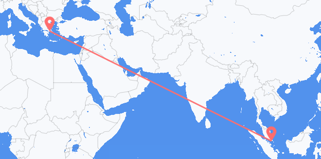 Vluchten van Singapore naar Griekenland