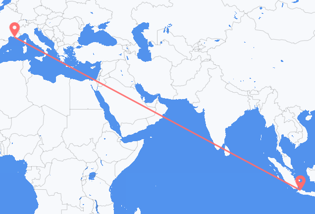 Flüge von Jakarta, nach Marseille