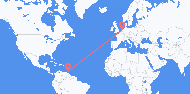 Flyrejser fra Trinidad og Tobago til Holland