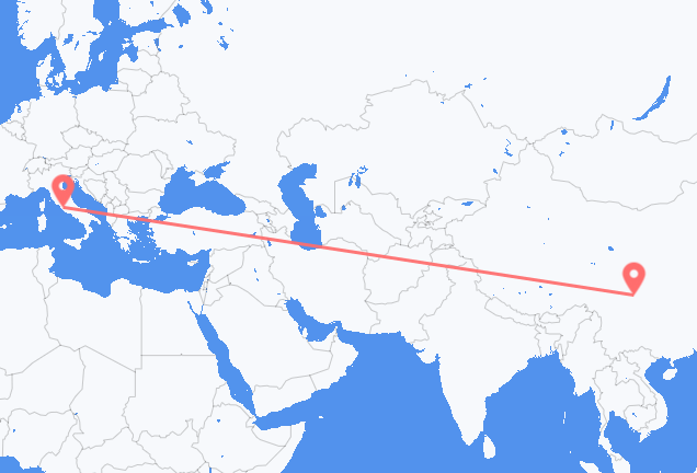 Flyreiser fra Chengdu, til Roma