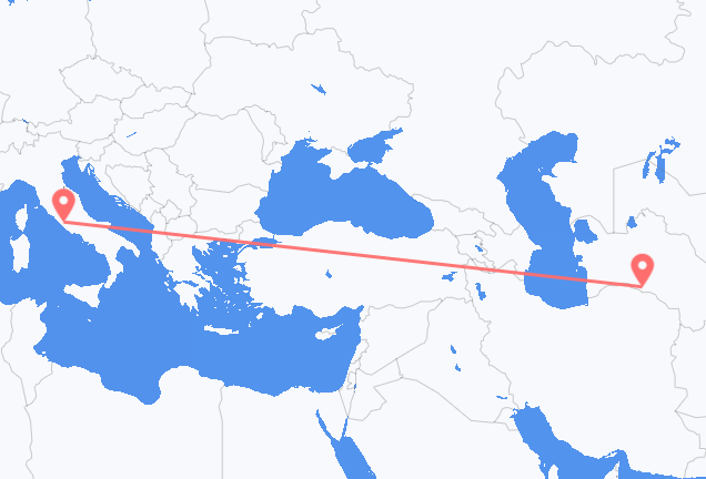 Flyrejser fra Asjkhabad til Rom