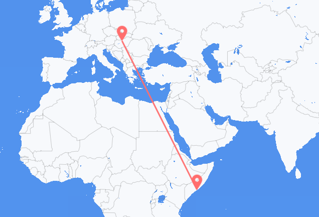 Voli da Mogadiscio a Budapest