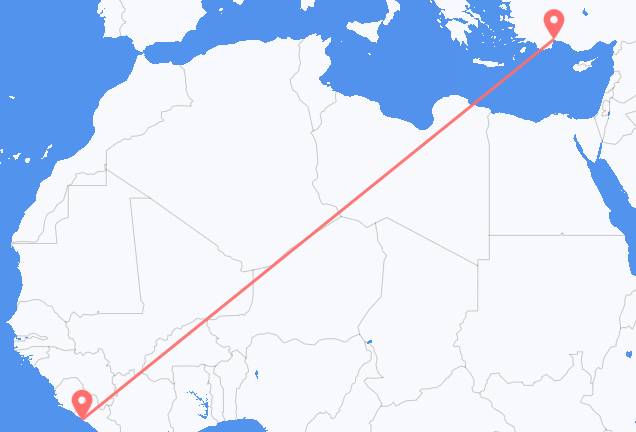 Flyrejser fra Monrovia til Antalya