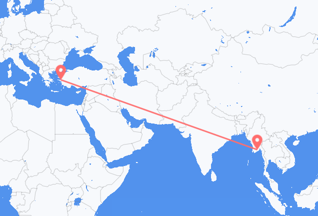 Flyreiser fra Yangon, til Izmir