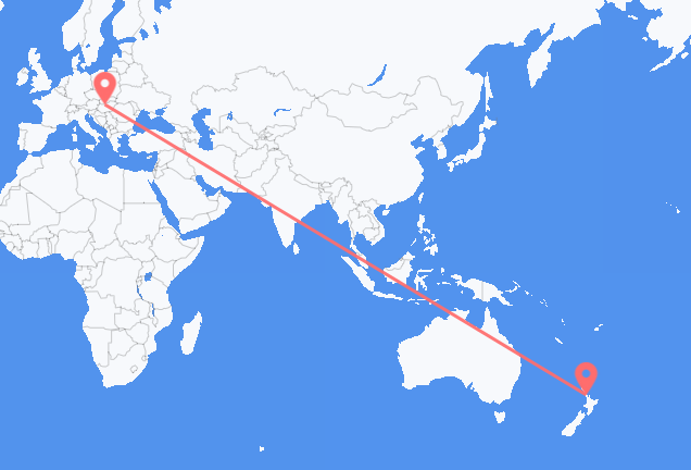 Loty z Auckland do Budapesztu