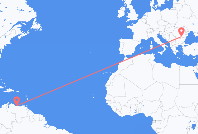 Vluchten van Caracas naar Boekarest