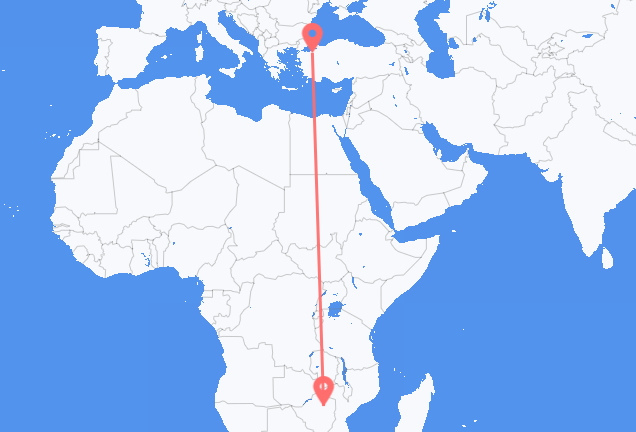 Vols d’Harare, le Zimbabwe pour Bursa, Turquie