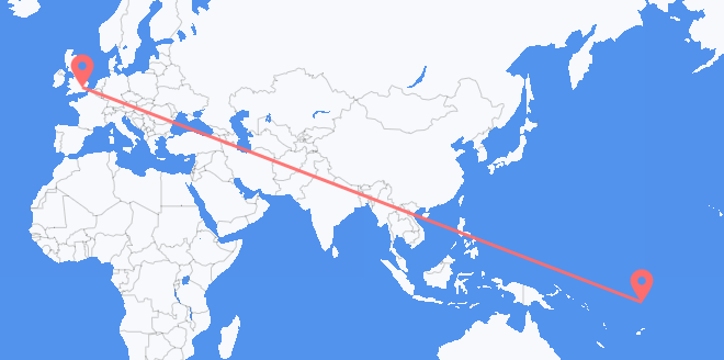 Loty z Tuvalu do Wielkiej Brytanii