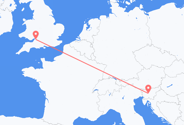 Flyg från Ljubljana till Bristol