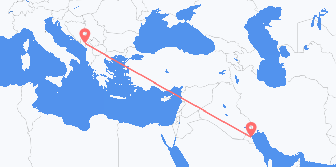 Vuelos de Kuwait a Montenegro