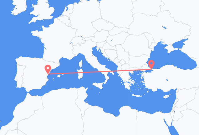 Voos de Istambul para Castelló de la Plana