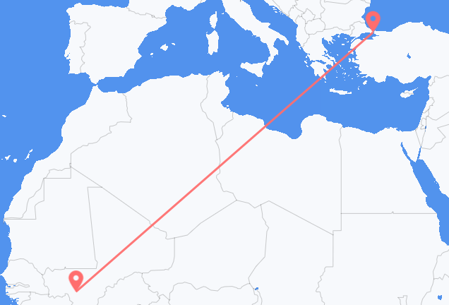 Flug frá Bamako til Istanbúl