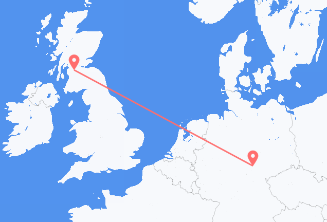 Flyrejser fra Glasgow, Skotland til Erfurt, Tyskland