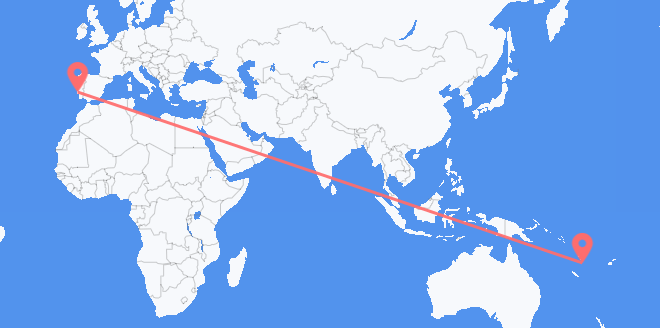 Flyg från Vanuatu till Portugal