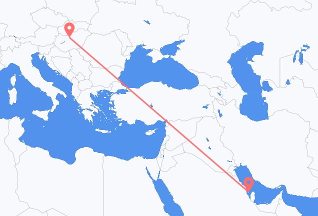 Vluchten van Bahrain Island naar Boedapest