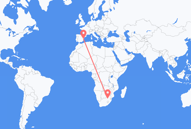 Vluchten van Johannesburg naar Valencia