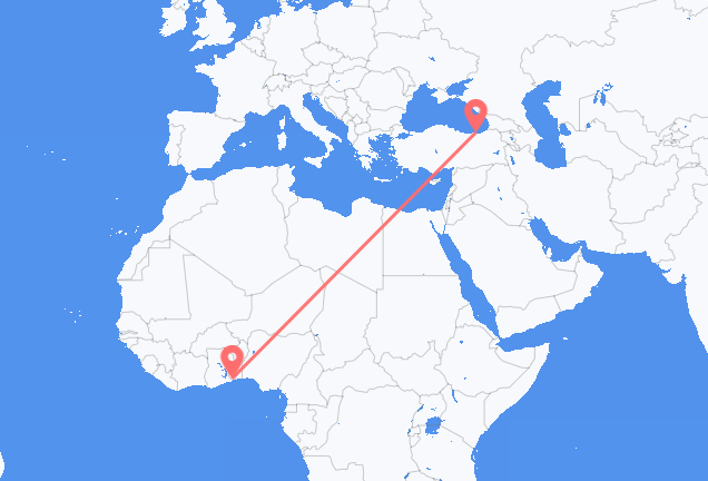 Flyrejser fra Lomé til Trabzon