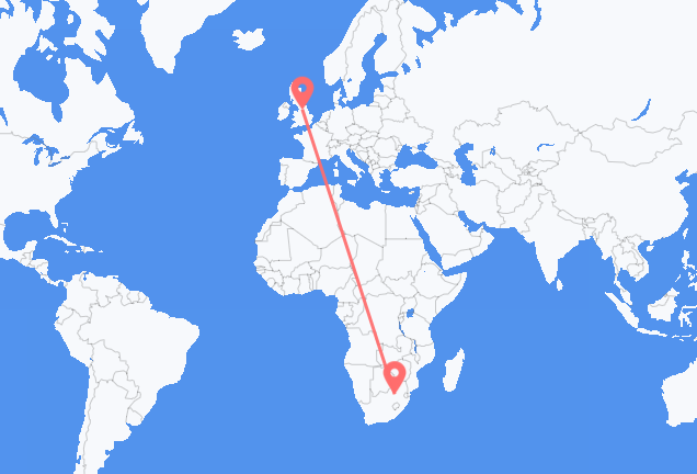 Flyg från Johannesburg till Leeds