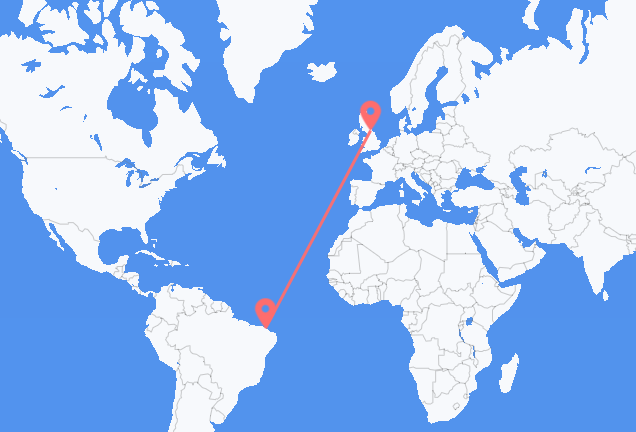 เที่ยวบิน จาก Fortaleza, บราซิล ถึงเดอรัม, อังกฤษ