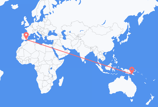 Vuelos de Puerto Moresby a Almería